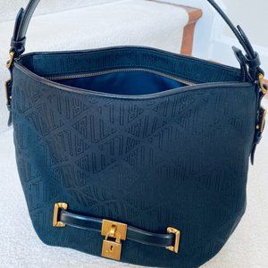 Ralph Lauren logo canvas brass tote shoulder bag